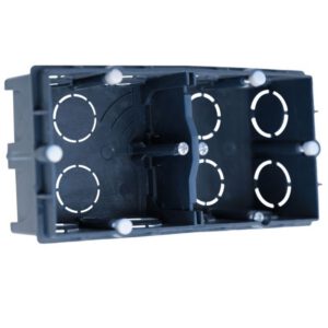 52110 EUR’OHM XL TRADI Boîte d’encastrement à sceller 2 postes entraxe 57mm P40 pour murs maçonnés