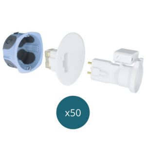 53277 EUR'OHM XL AIR'metic Lot de 50 boîtes d'applique DCL étanche à l'air D67/68 P40mm + fiche/douille DCL E27
