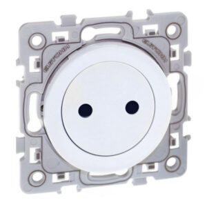 60242 EUR'OHM SQUARE Prise de courant 2P affleurante blanc à griffes