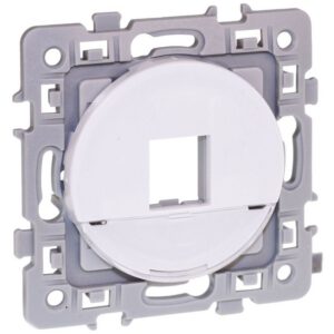 60278 EUR'OHM SQUARE – Plastron blanc pour prise RJ45 Keystone (noyau non fourni)