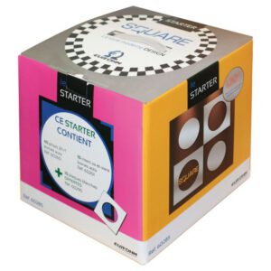 60285 EUR'OHM SQUARE Pack Starter 40 prises + 10 va et vient + 10 plaques simples blanc