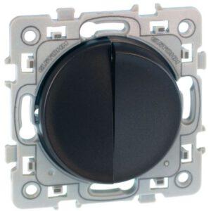 60316 EUR'OHM SQUARE Interrupteur va et vient + Bouton poussoir Vulcain