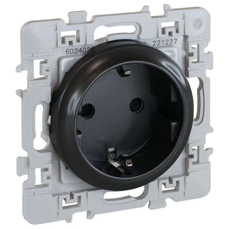 60377 EUR'OHM SQUARE Prise de courant 2P+T Schuko anthracite