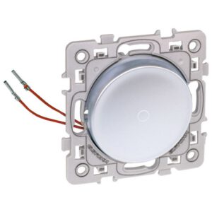 60403 EUR'OHM SQUARE Interrupteur va et vient 10A lumineux témoin Silver