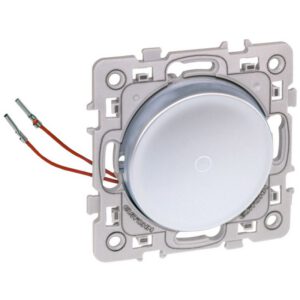 60405 EUR'OHM SQUARE Bouton poussoir 10A lumineux témoin Silver