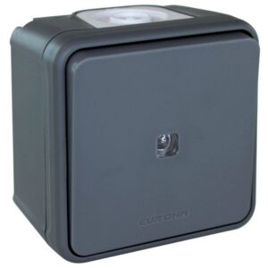 60804 EUR'OHM OXXO Bouton poussoir lumineux étanche saillie gris IP55