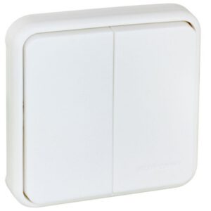 60835 EUR'OHM OXXO Bouton poussoir double étanche blanc IP55 composable
