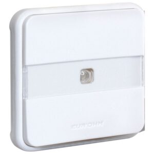 60836 EUR'OHM OXXO Bouton poussoir lumineux avec porte-étiquette blanc IP55 composable
