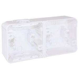 60866 EUR'OHM OXXO Boîte saillie 2 postes horizontale blanc IP55