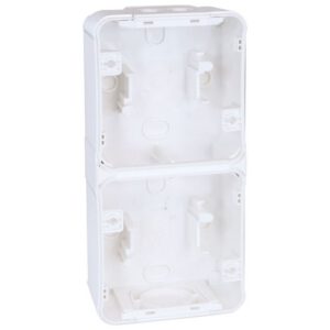 60867 EUR'OHM OXXO Boîte saillie 2 postes verticale blanc IP55
