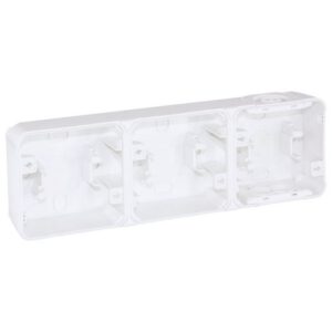 60868 EUR'OHM OXXO Boîte saillie 3 postes horizontale blanc IP55