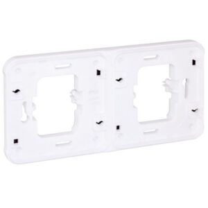 60869 EUR'OHM OXXO Cache interrupteur double horizontal blanc encastré IP55