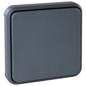 60883 EUR'OHM OXXO - Bouton poussoir encastré gris étanche IP55