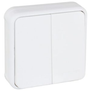 60890 EUR'OHM OXXO - Interrupteur double va-et-vient encastré blanc étanche IP55
