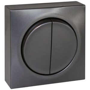 60912 EUR'OHM DUNE Interrupteur double va et vient anthracite