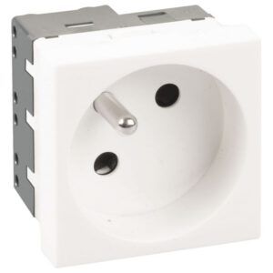 61419 EUR'OHM OPTIMA Prise 2P+T blanche non associable