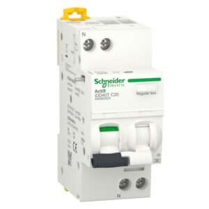 A9DB2620 Schneider - Disjoncteur différentiel 1P+N - 20A - 30mA - Courbe C - Type A-Si - 6kA - Acti9 iDD40T