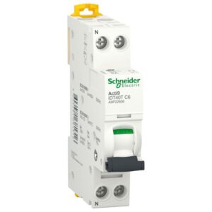 A9P22606 disjoncteur Schneider 6A - phase neutre 1P+N - courbe C - 4,5/6kA - À vis - Schneider iDT40T