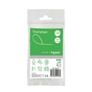 Lot de 100 colliers Rilsan blanc 100x2,5mm - Ultra résistant Polyamide 6.6 - Schneider