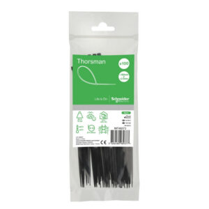Thorsman - Colliers de serrage rilsan noir 160x2,5mm - nylon - lot de 100 colliers serre-câbles