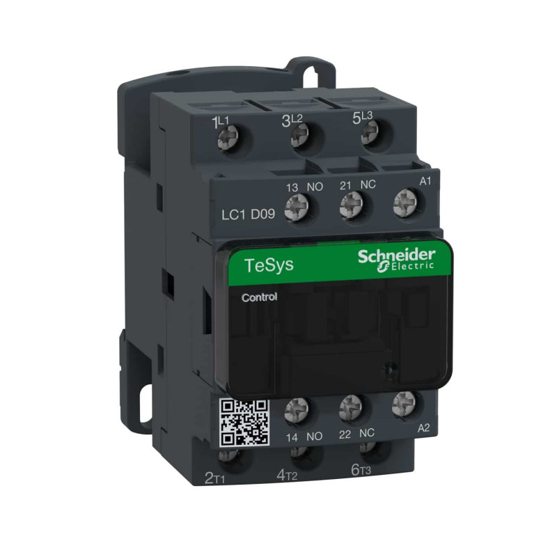 LC1D09E7 Schneider - Contacteur tripolaire - 3NO - 9A - Bobine 48Vca - Vis
