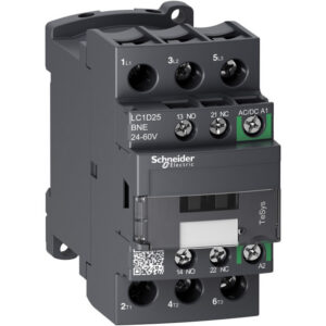 LC1D25BNE Schneider - Contacteur moteur triphasé - 3NO - 25A - Bobine 24 à 60Vca-cc - étrier - Tesys LC1D25