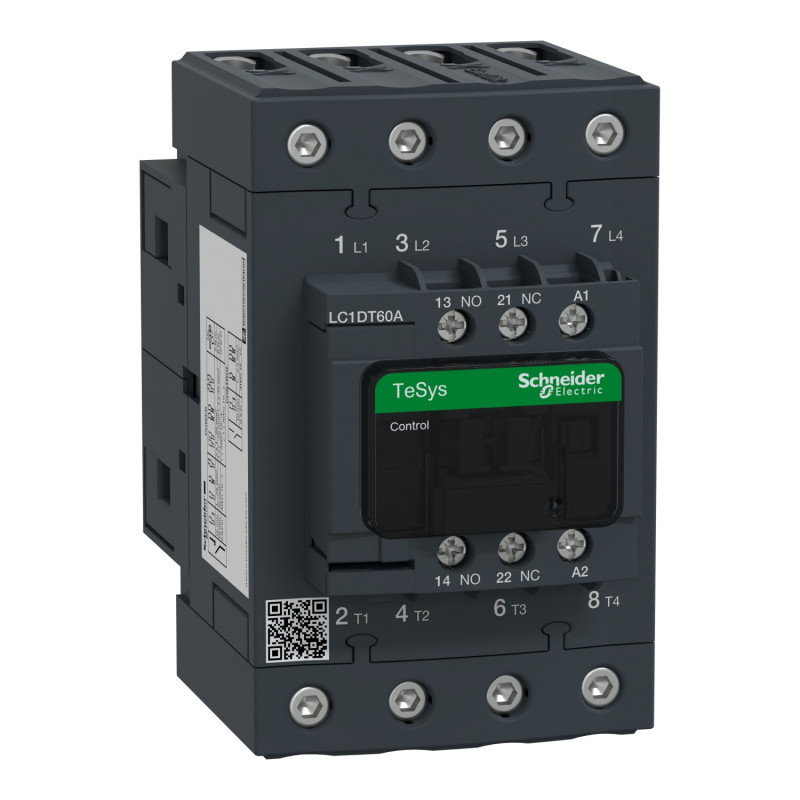 LC1DT60AM7 Schneider - Contacteur tétrapolaire - 4NO - 60A - Bobine 220Vca - Everlink