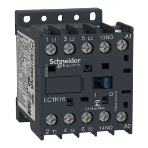 LC1K1610Q7 Schneider - Mini contacteur tripolaire - 3NO - 16A - Bobine 380..400Vca - Vis
