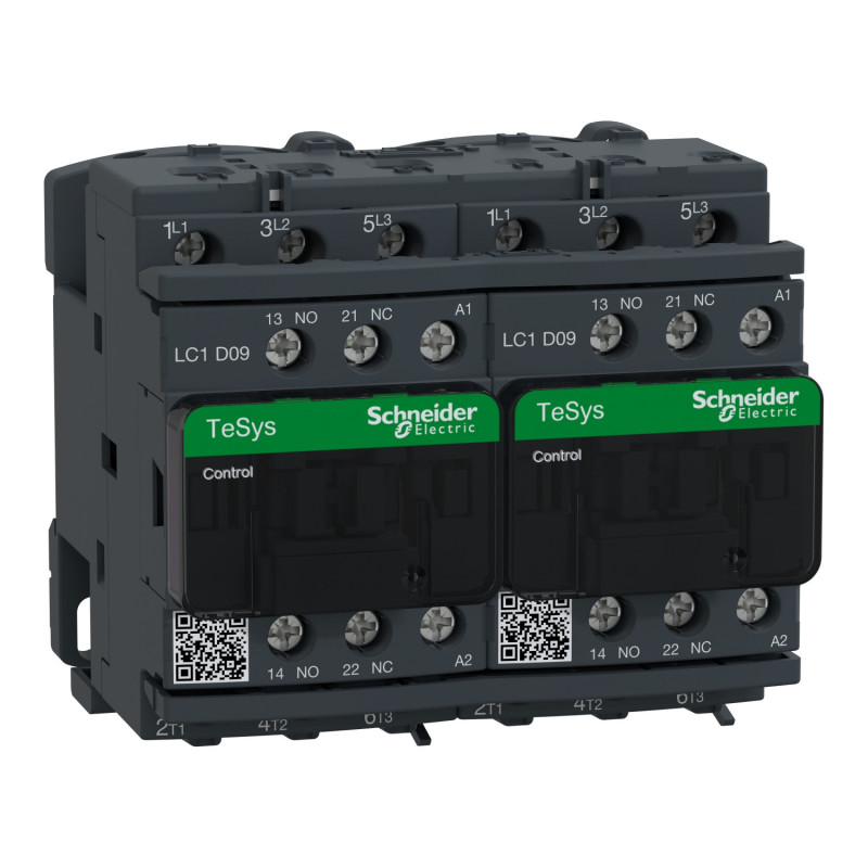 LC2D09B7 Schneider - Contacteur inverseur tripolaire - 3NO - 9A - Bobine 24Vca - Vis