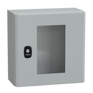 NSYS3D3315T Coffret métallique étanche IP66 - 300x300x150 - Porte vitrée - Spacial S3D - Schneider Electric
