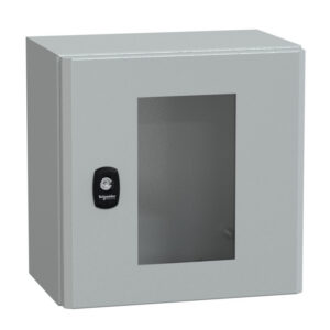 NSYS3D3320T Coffret métallique étanche IP66 - 300x300x200 - Porte vitrée - Spacial S3D - Schneider Electric