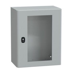 NSYS3D5425T Coffret métallique étanche IP66 - 500x400x250 - Porte vitrée - Spacial S3D - Schneider Electric
