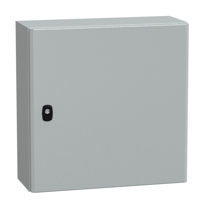 NSYS3D5520P Coffret métallique étanche IP66 - 500x500x200 - plaque fournie - Spacial S3D - Schneider Electric