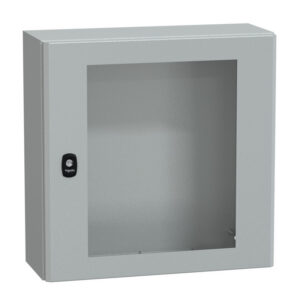 NSYS3D5520T Coffret métallique étanche IP66 - 500x500x200 - Porte vitrée - Spacial S3D - Schneider Electric