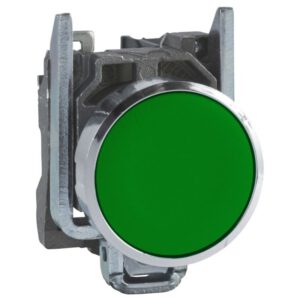 XB4BA31 Schneider - Harmony XB4 - bouton poussoir à impulsion complet vert - Ø22 - 1NO - vis étrier