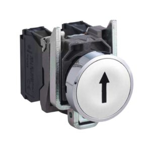 XB4BA3341 Schneider - bouton poussoir à impulsion - Ø22 - blanc - marqué - 1NO - à vis - Harmony XB4