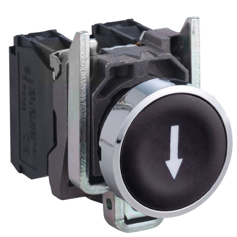 XB4BA3351 Schneider - Harmony XB4 - bouton poussoir à impulsion complet noir - Ø22 - 1NO - vis étrier
