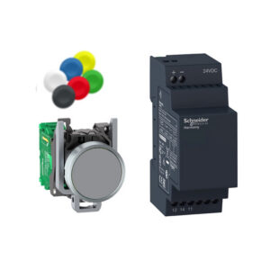 XB4RFB01 Schneider - Pack Bouton poussoir en métal sans fil & sans pile 24Vcc - Harmony XB4R