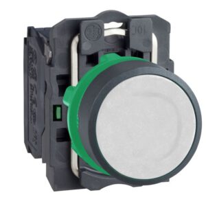 XB5AA11 Schneider - Harmony - bouton poussoir affleurant complet - Ø22 - blanc - 1NO