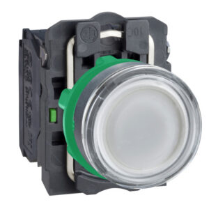 XB5AW31M5 Schneider - bouton poussoir lumineux blanc Ø22 - impulsion - 240V - 1NO+1NF - Harmony XB5