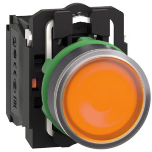 XB5AW35M5 Schneider - Harmony XB5 - bouton poussoir lumineux orange Ø22 - impulsion - 230V - 1NO+1NF