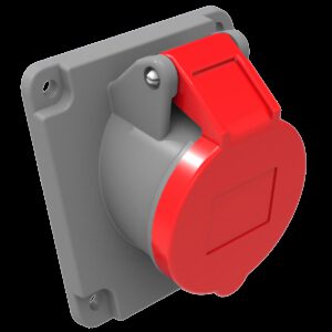 Prise triphasé 380V - 32A 3P+T - Encastrable sur coffret - Étanche IP44 - Solera