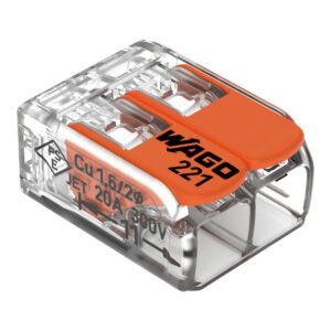 221-412 Wago - Boite de 100 bornes de connexion Wago 2 entrées de 4mm² pour fils souples & rigides à levier